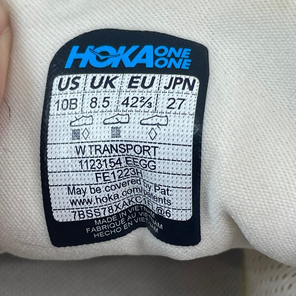 Hoka One One W Transport Running Shoes Sneakers Cream White Vibram Size 10B - Picture 8 of 8